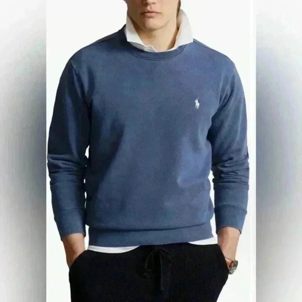 Polo Ralph Lauren Men's Crewneck Sweater Navy Blue Cotton XL